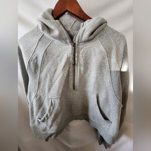Lululemon Grey Cropped Half Zip Hoodie. Size XL/XXL